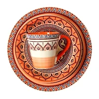 Elama Zen Rust Mozaik 16-pc. Stoneware Dinnerware Set