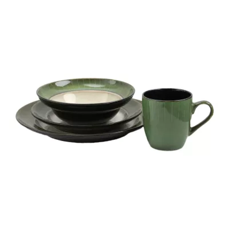 Elama Grand Jade 16-pc. Stoneware Dinnerware Set
