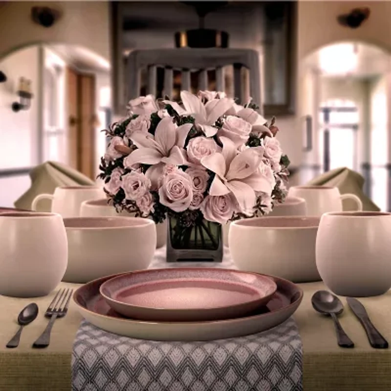 Elama Mocha Muave 16-pc. Stoneware Dinnerware Set