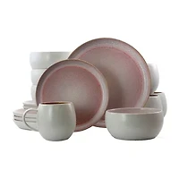 Elama Mocha Muave 16-pc. Stoneware Dinnerware Set