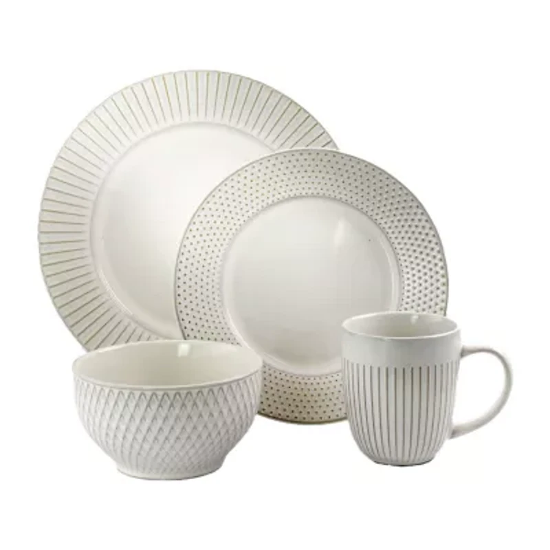 Elama Market Finds 16-pc. Stoneware Dinnerware Set