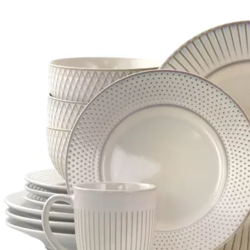 Elama Market Finds 16-pc. Stoneware Dinnerware Set