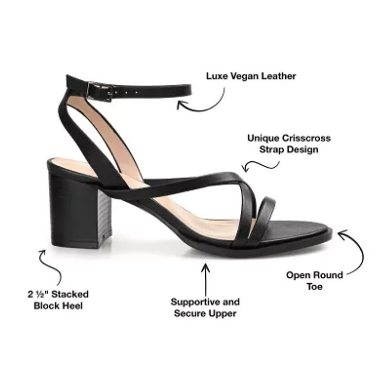 Journee Collection Anikah Womens Round Open Toe Stacked Heel Pumps