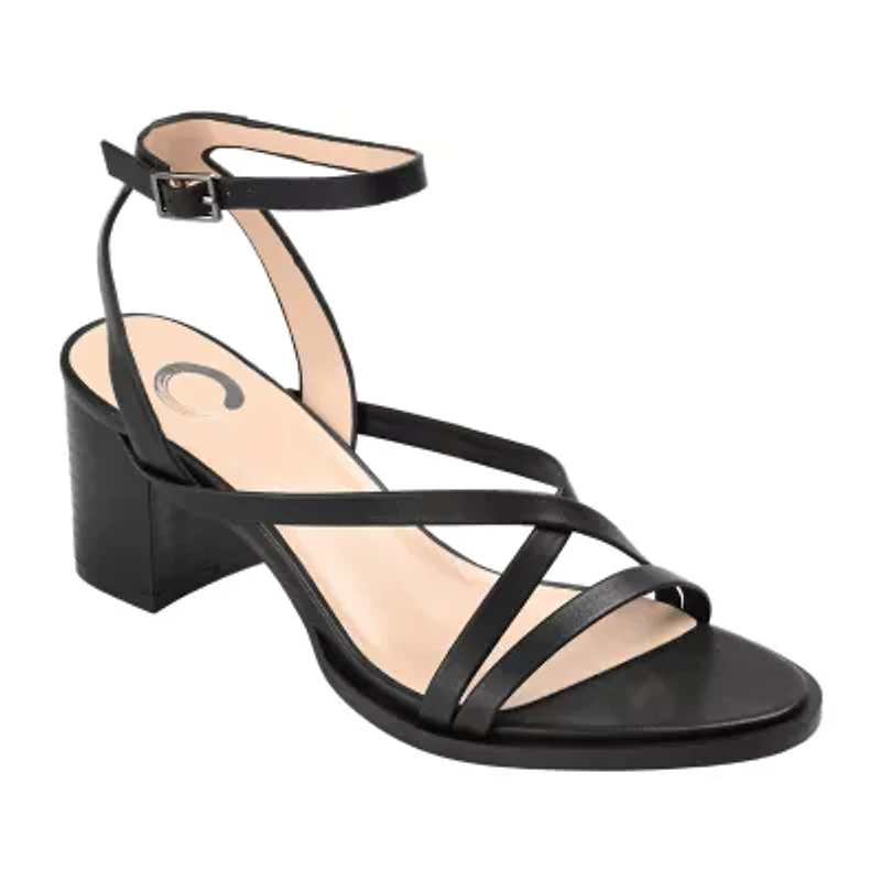 Journee Collection Anikah Womens Round Open Toe Stacked Heel Pumps