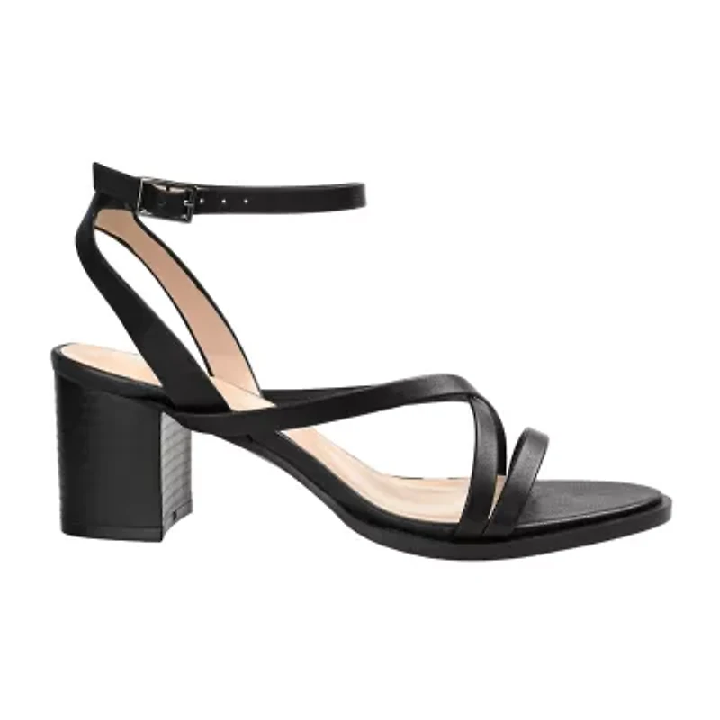 Journee Collection Anikah Womens Round Open Toe Stacked Heel Pumps