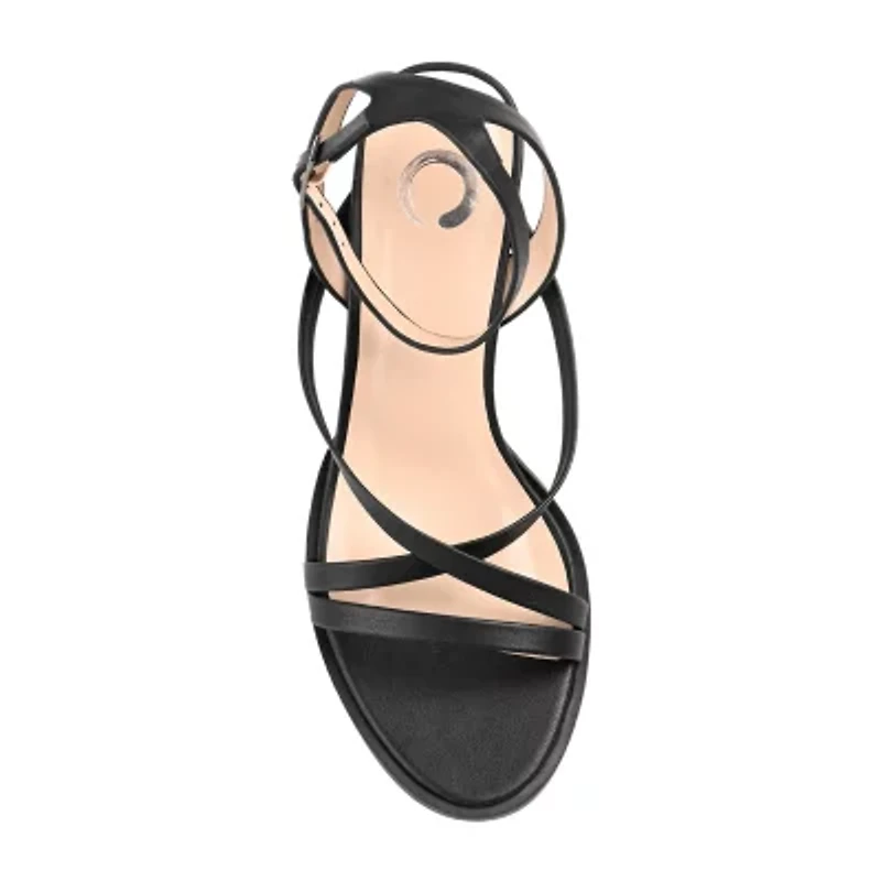 Journee Collection Anikah Womens Round Open Toe Stacked Heel Pumps