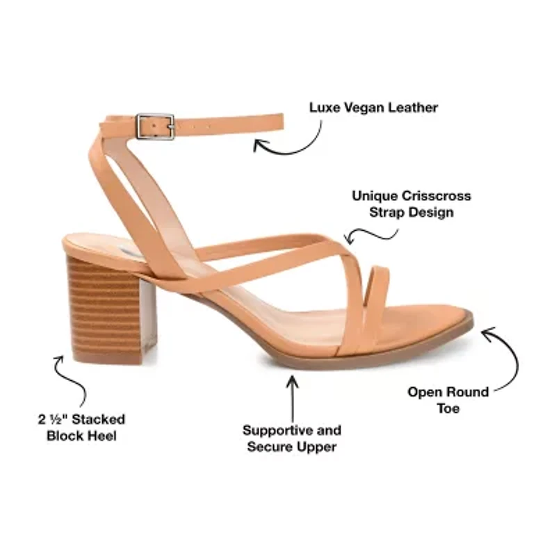 Journee Collection Anikah Womens Round Open Toe Stacked Heel Pumps