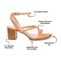 Journee Collection Anikah Womens Round Open Toe Stacked Heel Pumps