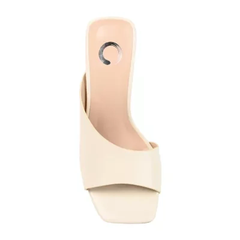 Journee Collection Dola Womens Open Toe Block Heel Pumps