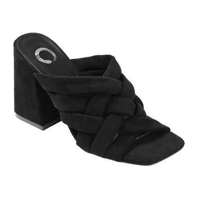 Journee Collection Dorisa Womens Round Open Toe Block Heel Pumps
