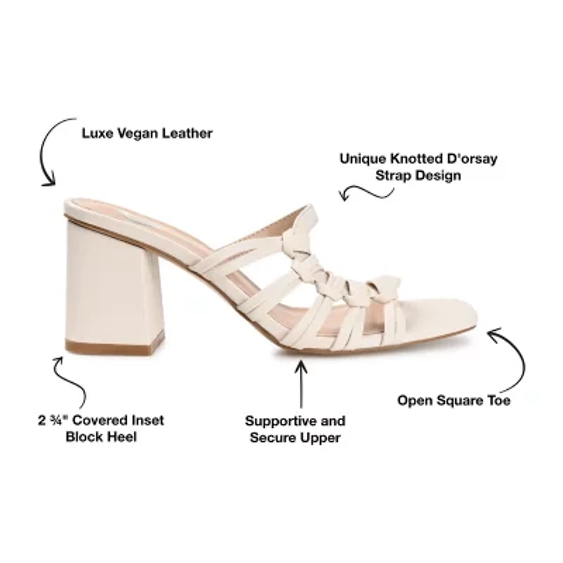 Journee Collection Emory Womens Round Open Toe Block Heel Pumps
