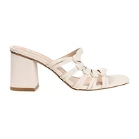 Journee Collection Emory Womens Round Open Toe Block Heel Pumps