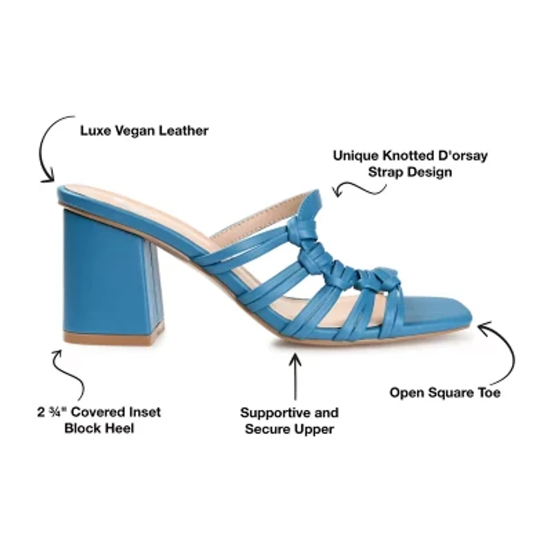 Journee Collection Emory Womens Round Open Toe Block Heel Pumps