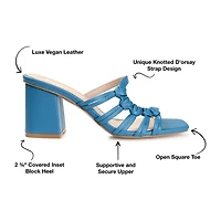 Journee Collection Emory Womens Round Open Toe Block Heel Pumps