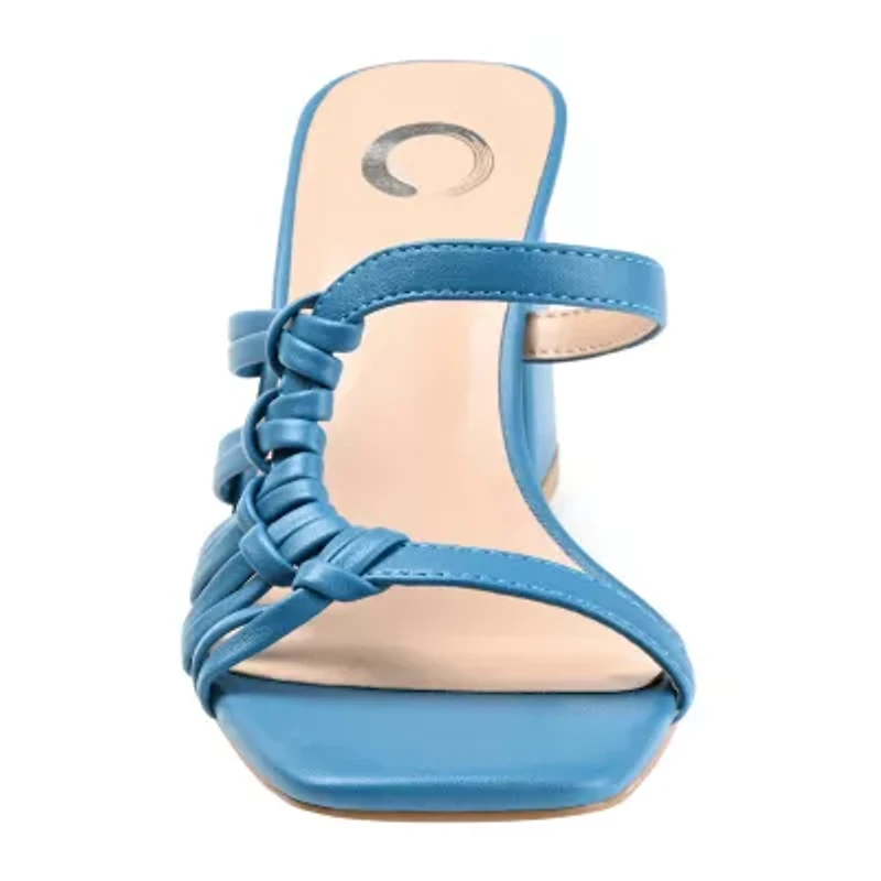 Journee Collection Emory Womens Round Open Toe Block Heel Pumps