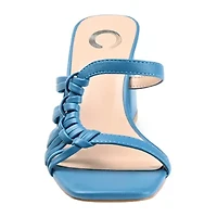 Journee Collection Emory Womens Round Open Toe Block Heel Pumps