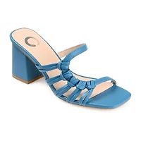 Journee Collection Emory Womens Round Open Toe Block Heel Pumps