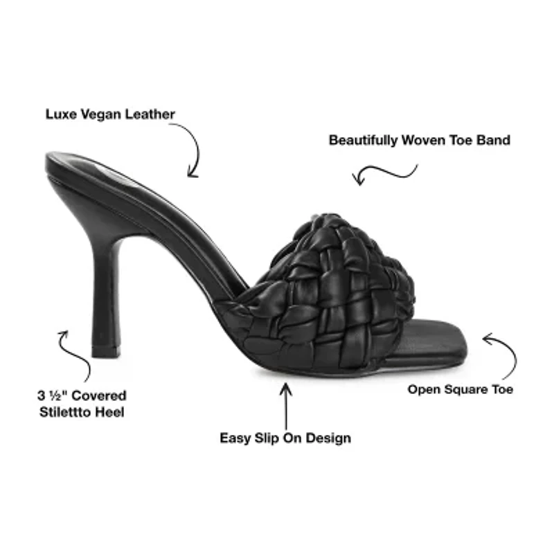Journee Collection Raquelah Womens Round Open Toe Stiletto Heel Pumps