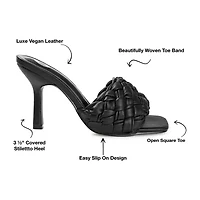 Journee Collection Raquelah Womens Round Open Toe Stiletto Heel Pumps
