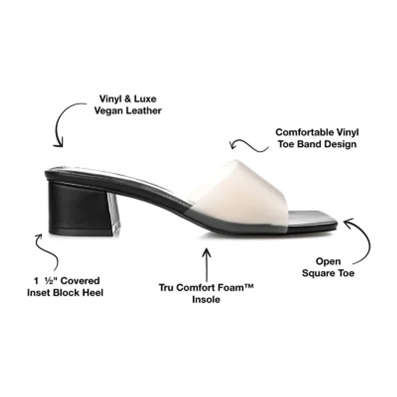 Journee Collection Jaydin Womens Round Open Toe Block Heel Pumps