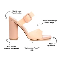 Journee Collection Luca Womens Round Open Toe Block Heel Pumps