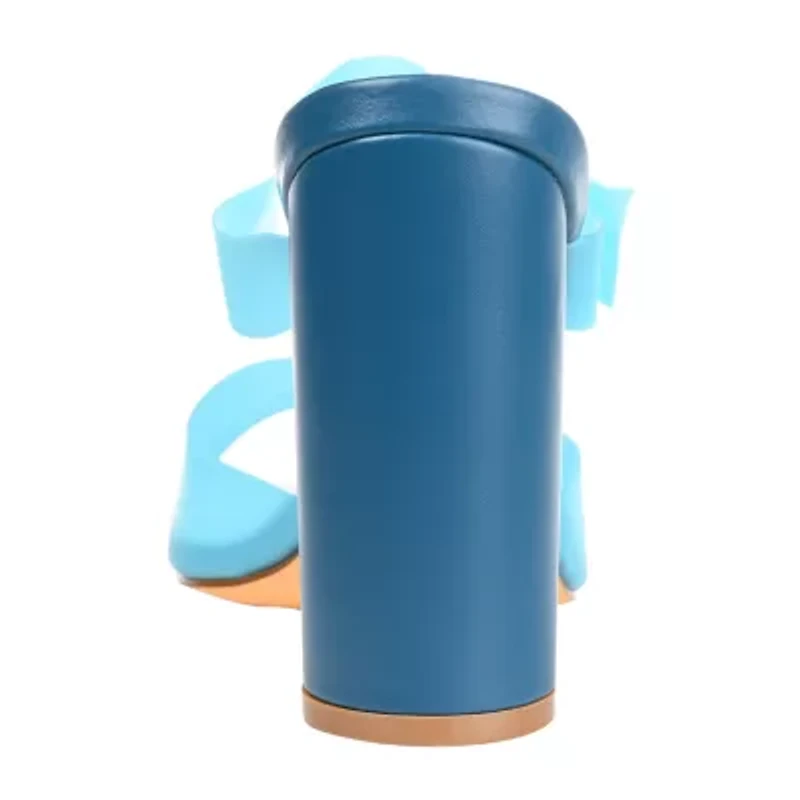 Journee Collection Luca Womens Round Open Toe Block Heel Pumps