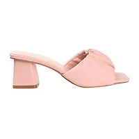 Journee Collection Briarr Womens Round Open Toe Block Heel Pumps