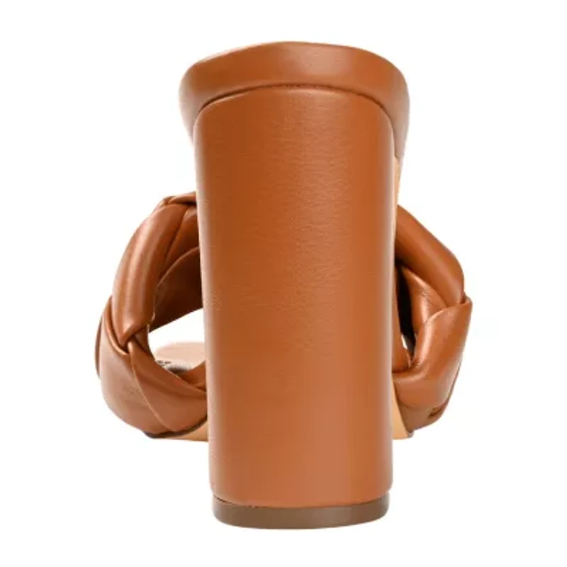 Journee Collection Maysie Womens Round Open Toe Block Heel Pumps