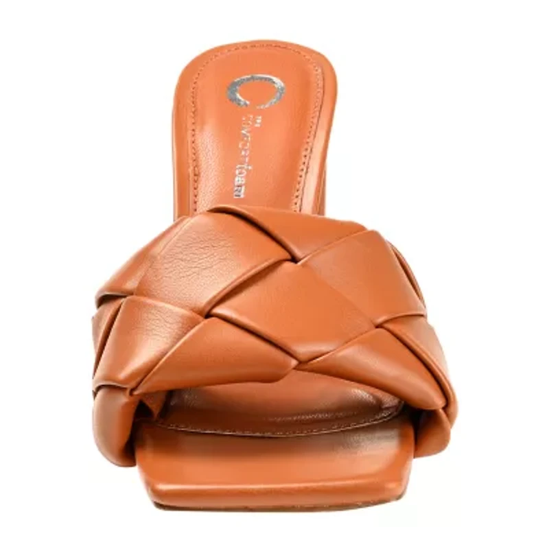 Journee Collection Maysie Womens Round Open Toe Block Heel Pumps