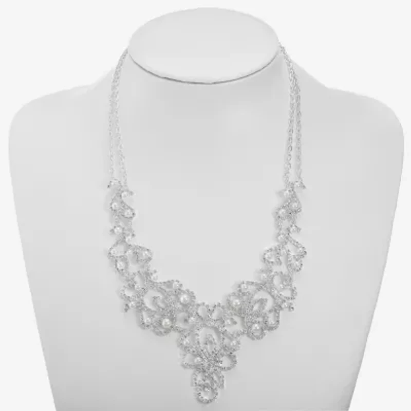 Monet Jewelry Timeless Silver Tone Womens 19 Inch Statement Necklace
