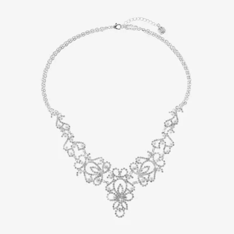 Monet Jewelry Timeless Silver Tone Womens 19 Inch Statement Necklace