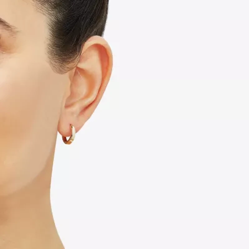 Womens 14K Gold 13.8mm Round Hoop Earrings