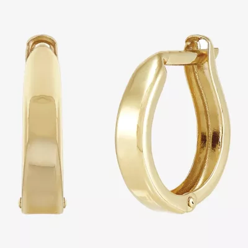 Womens 14K Gold 13.8mm Round Hoop Earrings
