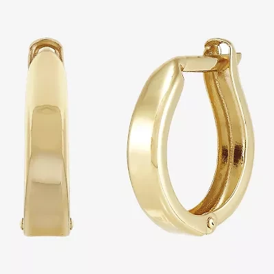 Womens 14K Gold 13.8mm Round Hoop Earrings