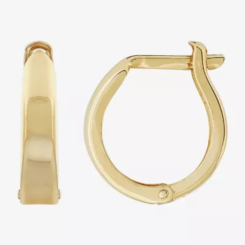 Womens 14K Gold 13.8mm Round Hoop Earrings