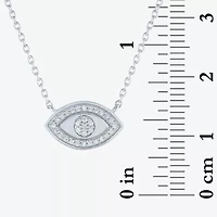 Diamond Addiction Womens 1/10 CT. T.W. Genuine White Diamond Sterling Silver Evil Eye Pendant Necklace