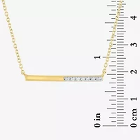 Diamond Addiction Womens 1/10 CT. T.W. Genuine White Diamond Bar Pendant Necklace