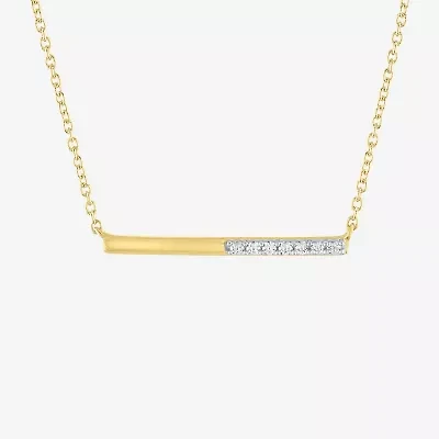 Diamond Addiction Womens 1/10 CT. T.W. Genuine White Diamond Bar Pendant Necklace