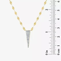 Diamond Addiction Womens 1/10 CT. T.W. Natural White Sterling Silver 18 Inch Pendant Necklace