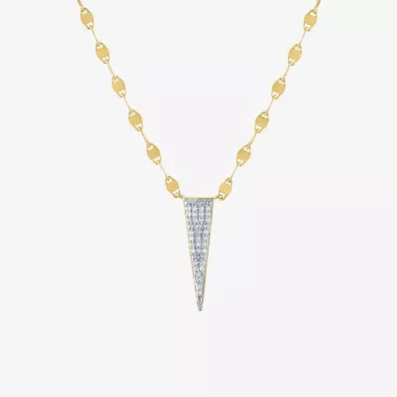 Diamond Addiction Womens 1/10 CT. T.W. Natural White Sterling Silver 18 Inch Pendant Necklace