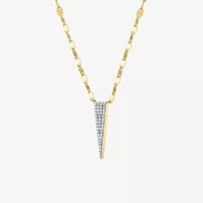 Diamond Addiction Womens 1/10 CT. T.W. Natural White Sterling Silver 18 Inch Pendant Necklace