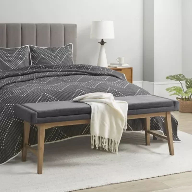 INK+IVY April Mid-Century Upholstered Bench
