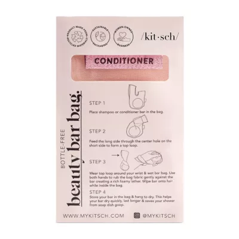 Kitsch Rpet Bottle Free Beauty Bar Conditioner Bag- Coral