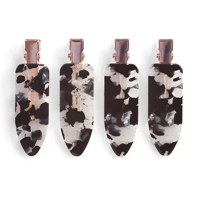 Kitsch Eco Friendly Creaseless Clip 4pc Set Black Terrazzo