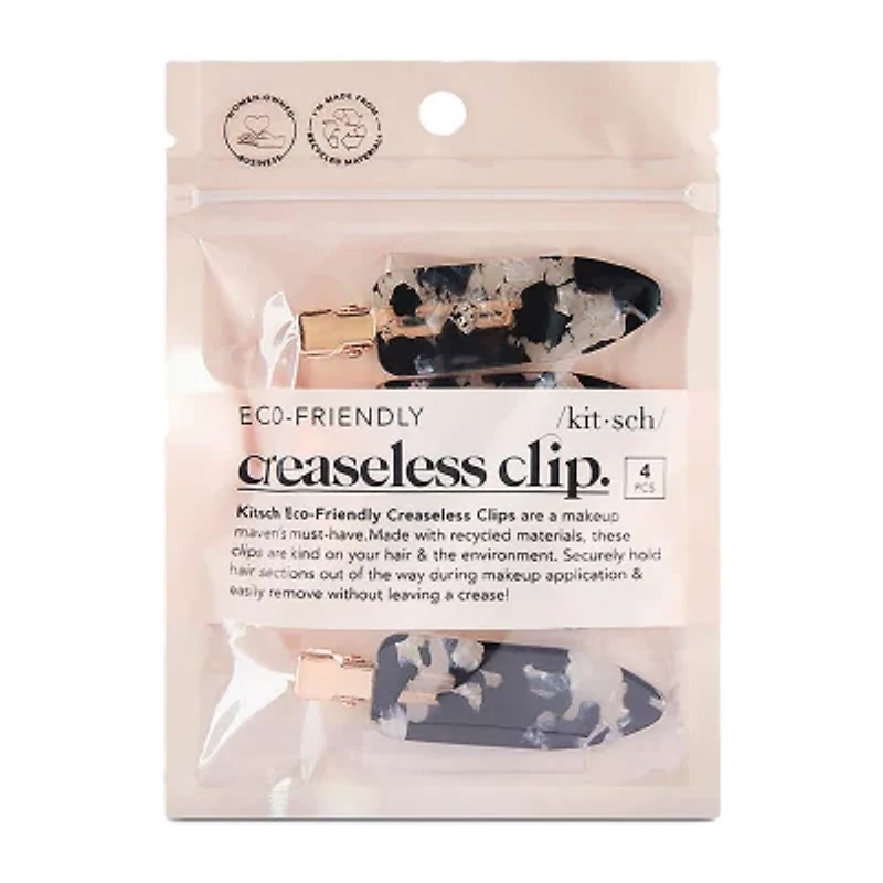 Kitsch Eco Friendly Creaseless Clip 4pc Set Black Terrazzo