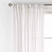 Linden Street Jameson Cotton Print Rod Pocket Sheer Single Curtain Panel