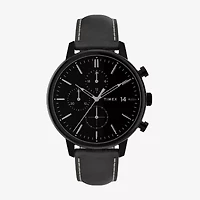 Timex Chicago Chrono Mens Chronograph Black Leather Strap Watch Tw2u39200vq