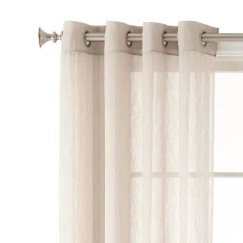 Home Expressions Crushed Voile Grommet Top Sheer Single Curtain Panel