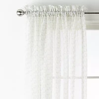 Home Expressions Lisette Geometric Print Rod Pocket Sheer Single Curtain Panel