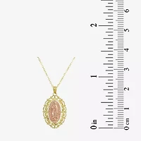 Womens 14K Gold Lady of Guadalupe Oval Pendant